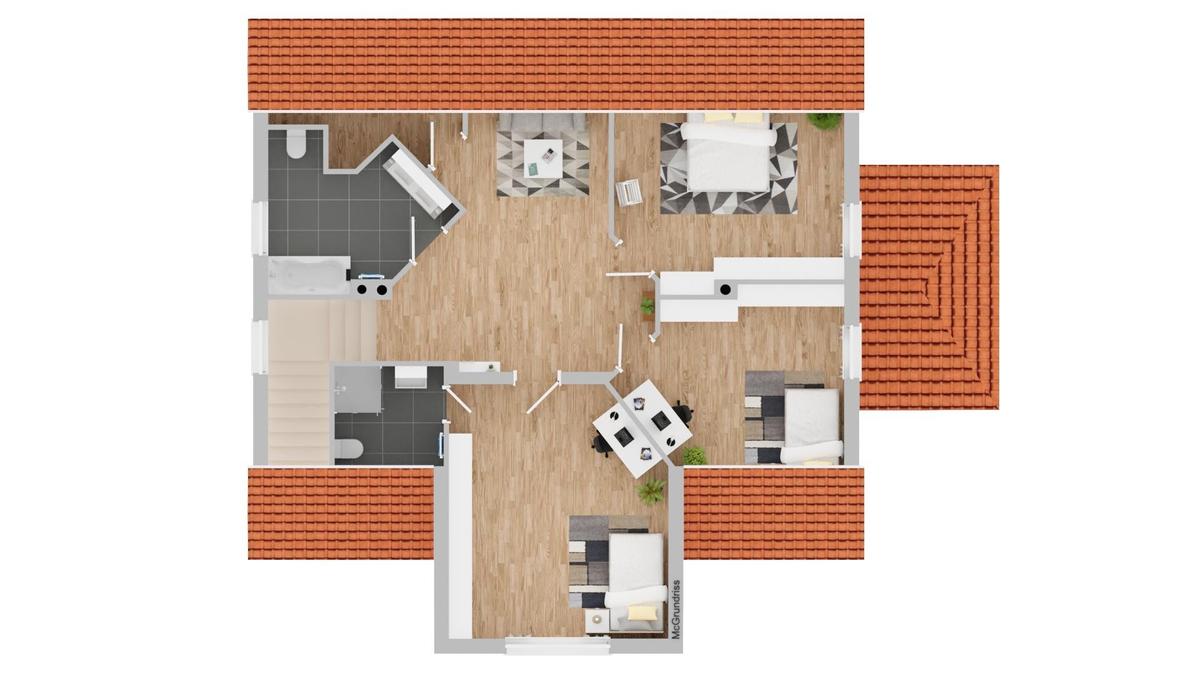 Planskizze Dachgeschoss - Mblierungsvorschlag