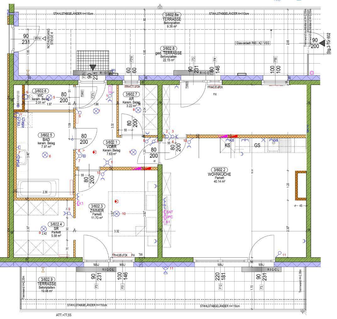19. Mietwohnung 1100 Wien - Grundriss
