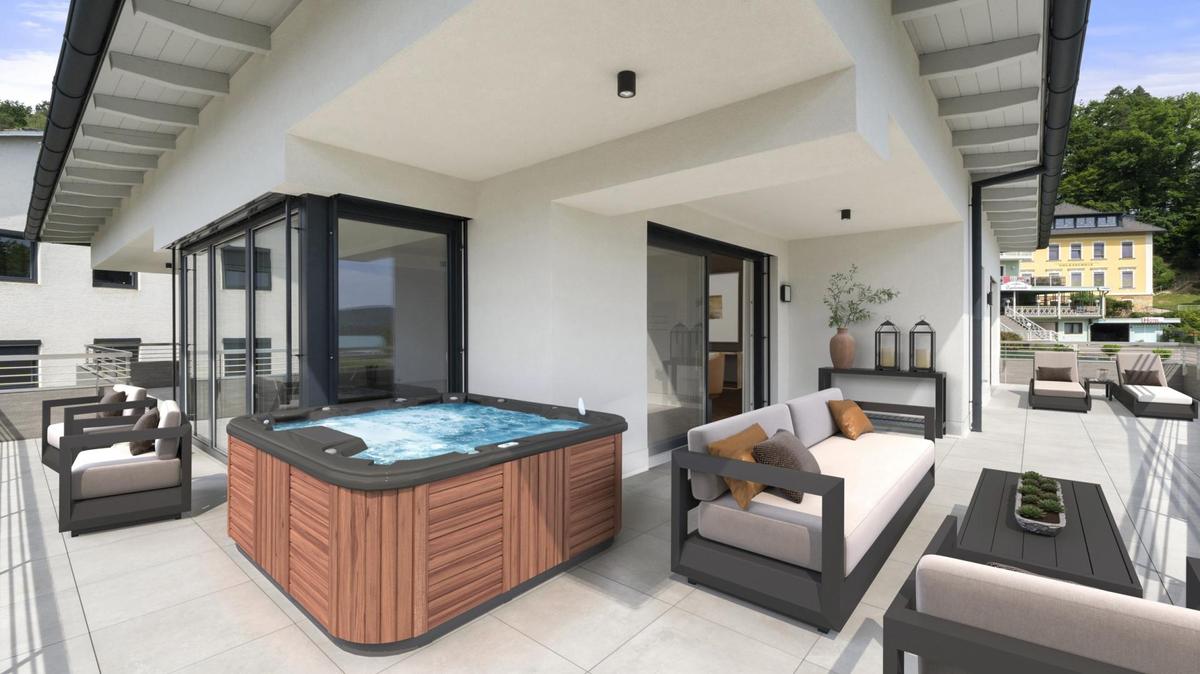 Terrassensicht Staging (ohne Möbel)