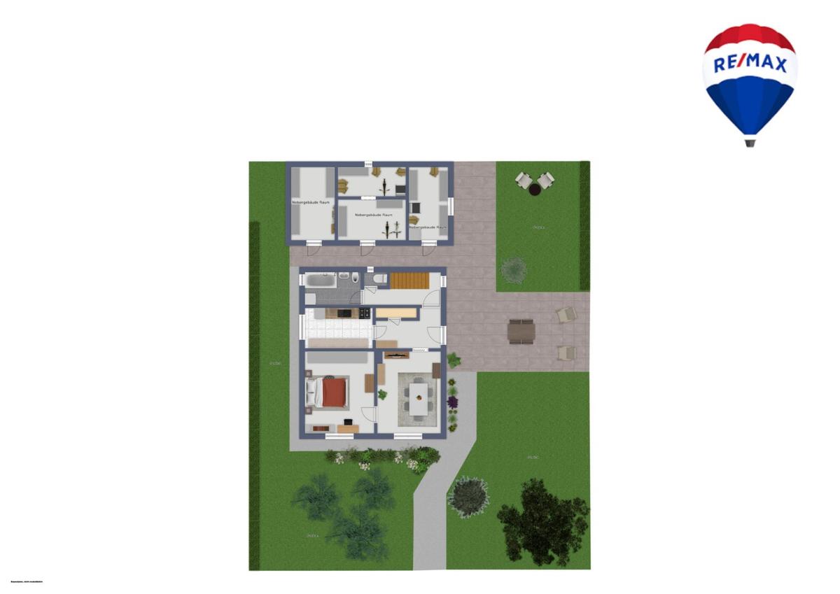 Grundrissplan (Vogelperspektive)