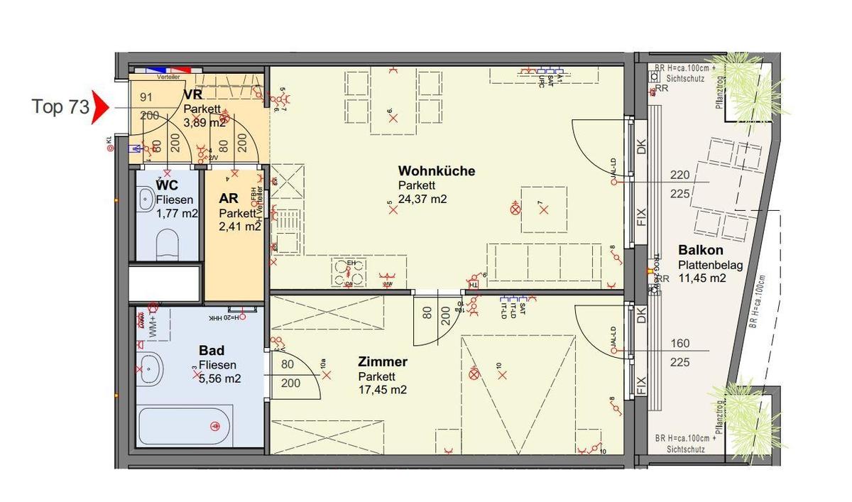 11. Eigentumswohnung 1100 Wien - Grundriss