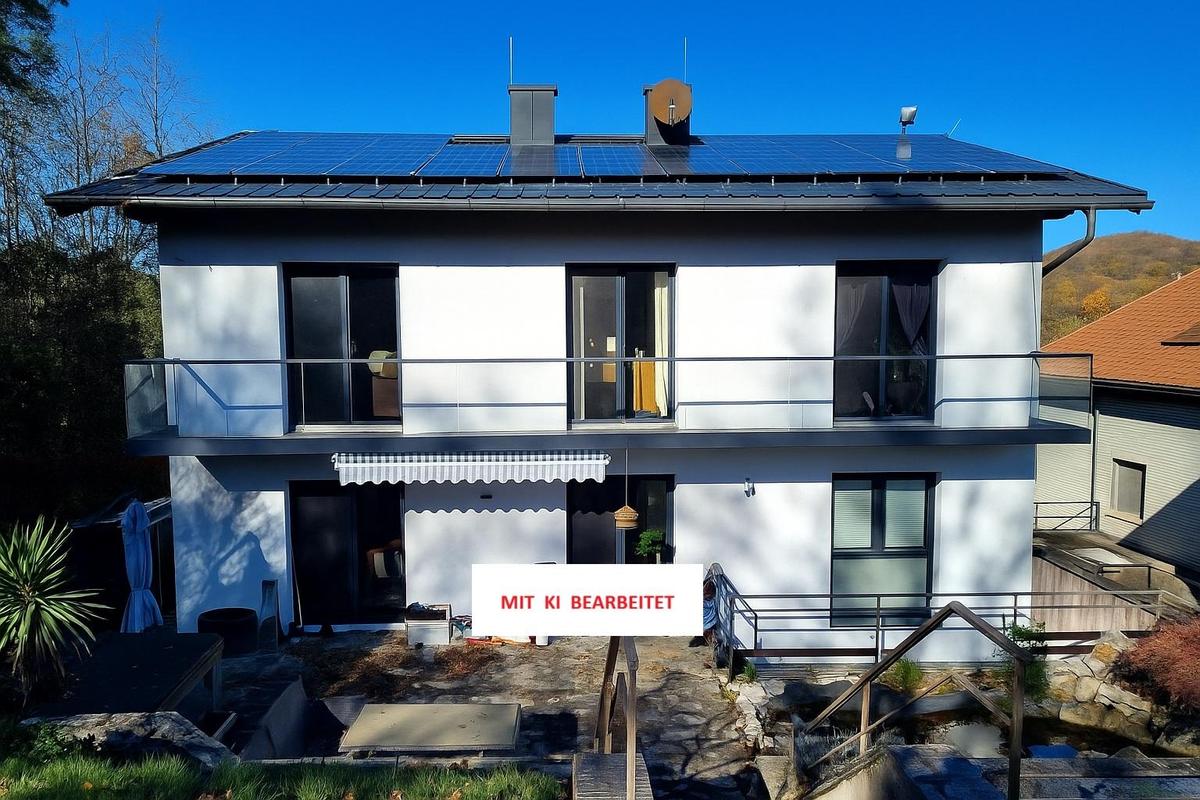 Gartenansicht mit KI bearbeitet