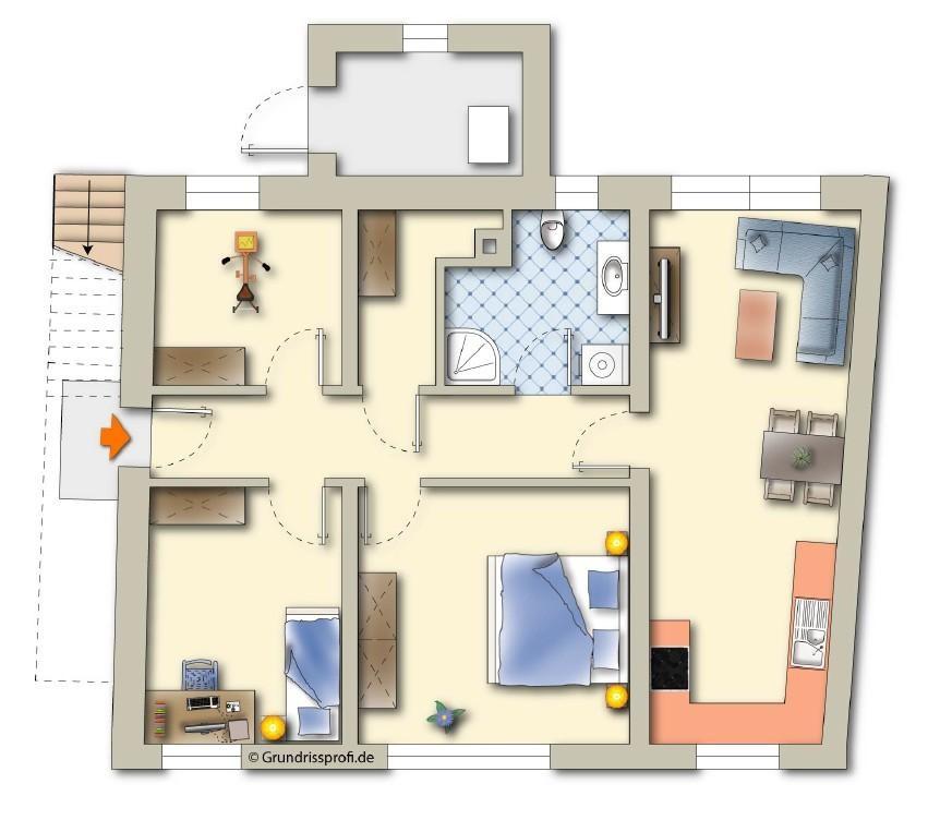 Grundrissplan Möbliert