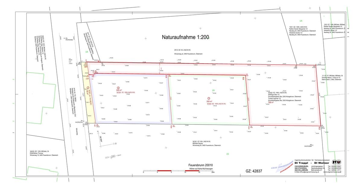 Planskizze Baugrund Gfl. 500m²