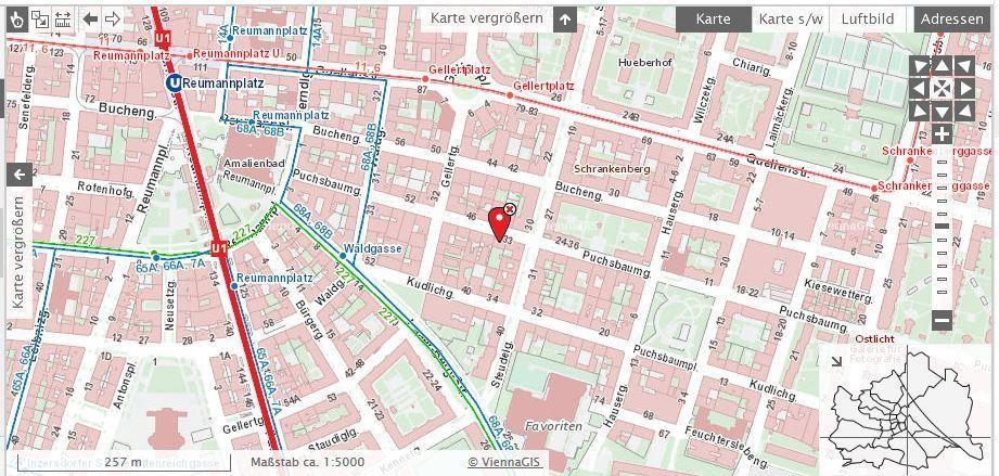 Lageplan mit Öffis