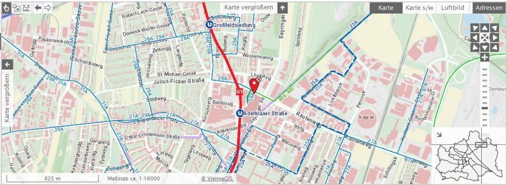 Lageplan mit Öffis