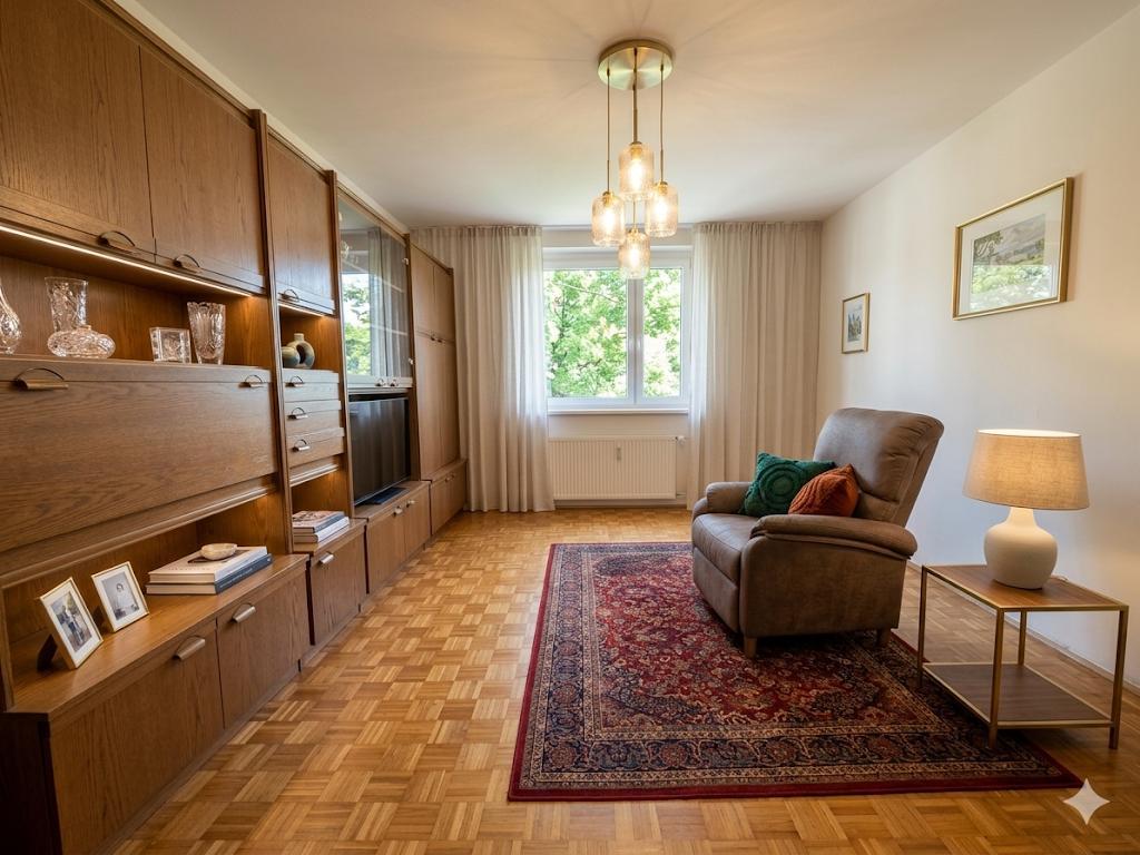 Wohnzimmer mit KI bearbeitet