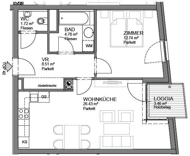 Grundriss Top 42