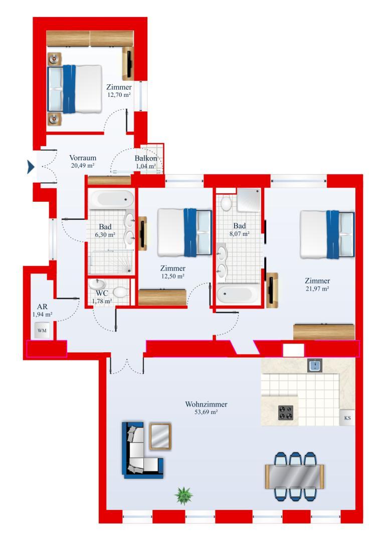 11. Mietwohnung 1090 Wien - Grundriss