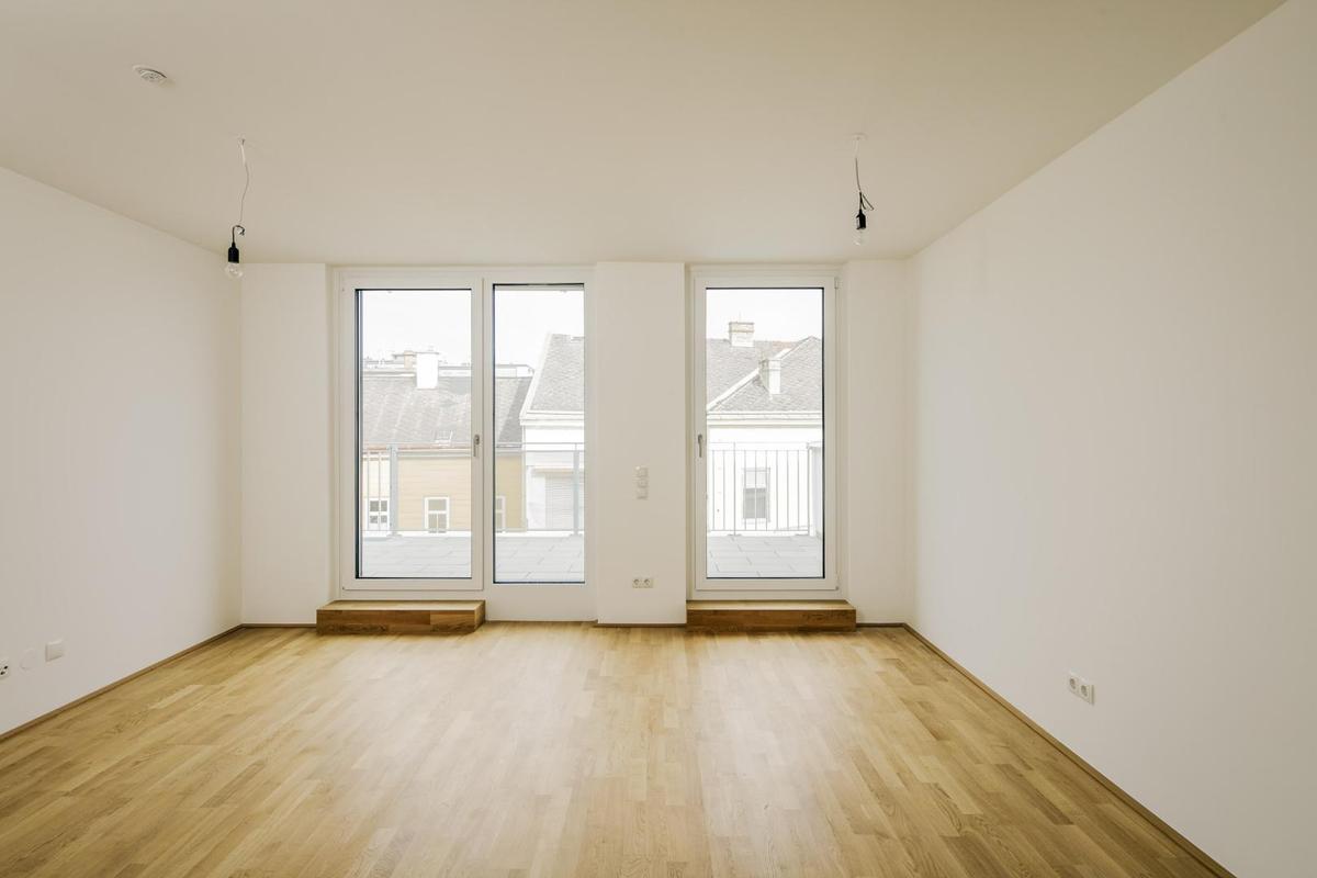 Blick zum Balkon