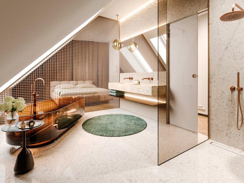 En suite Badezimmer im eleganten Stil