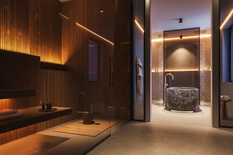 Master Bathroom mit luxuriser Sauna