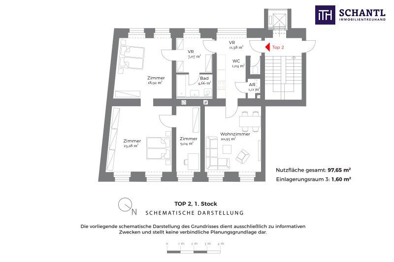 Grundriss Top 2, Schematische Darstellung