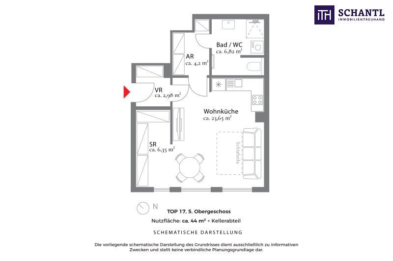 Grundriss Top 17, schematische Darstellung
