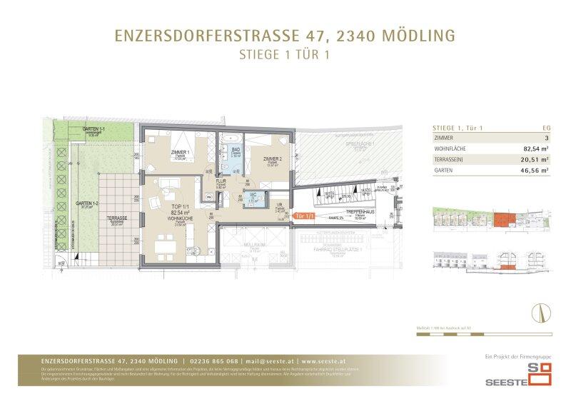 Wohnungsgrundriss Tür 1/1