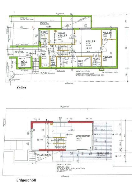 Grundriss Skizze Keller und Erdgeschoß