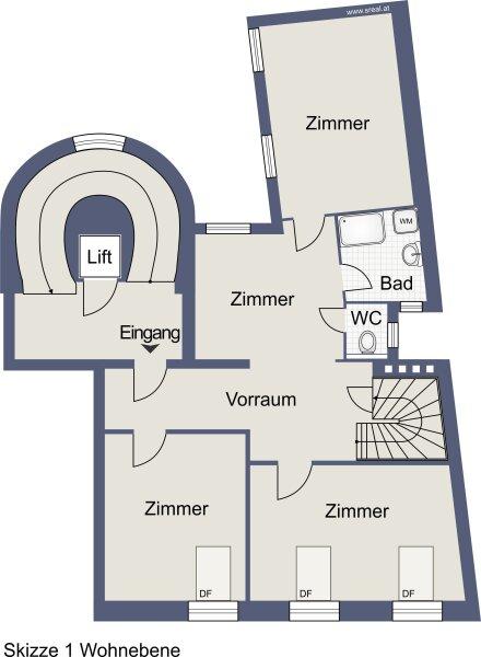 Plan 1. Wohnebene