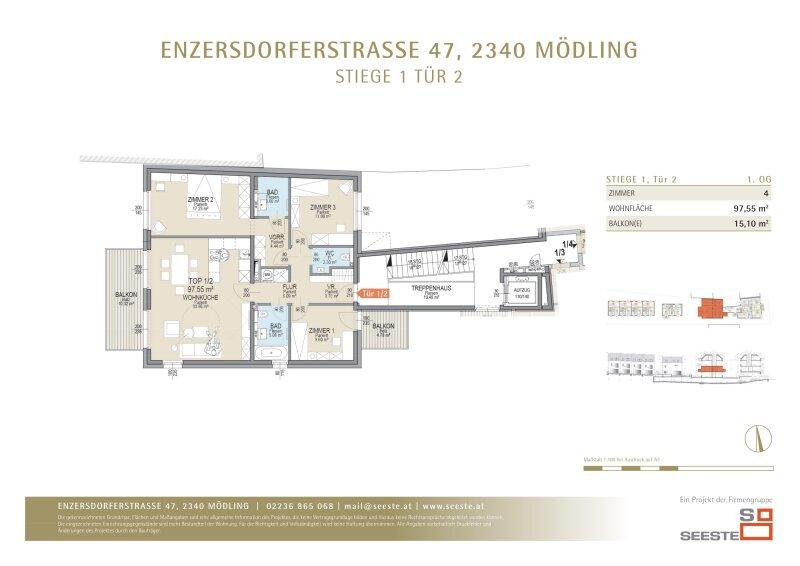 Wohnungsgrundriss Tür 1/2