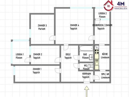 4-5-Zimmer Neubauwohnung mit 2 Loggien im 2. Liftstock in Mitte Floridsdorf