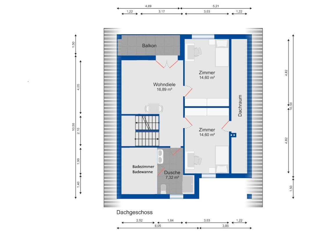 10. Einfamilienhaus 2294 Breitensee - Grundriss DG