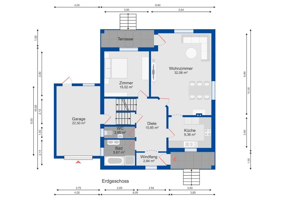 11. Einfamilienhaus 2294 Breitensee - Grundriss EG