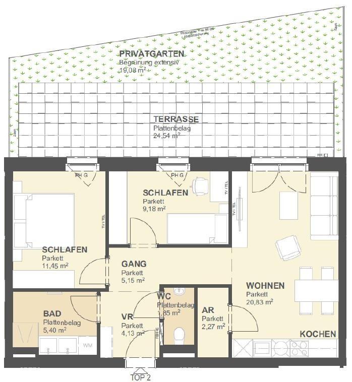 3. Plan Vorsorgewohnung 1220 Wien