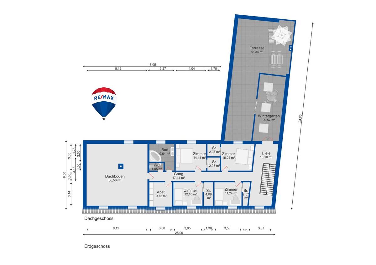 03. Einfamilienhaus 2294 Markthof - Grundriss DG