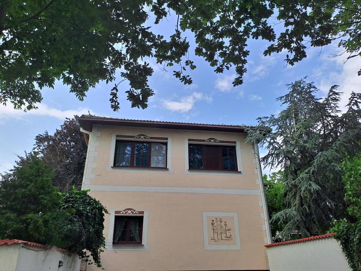 Straenansicht mit Zufahrt in die Garage