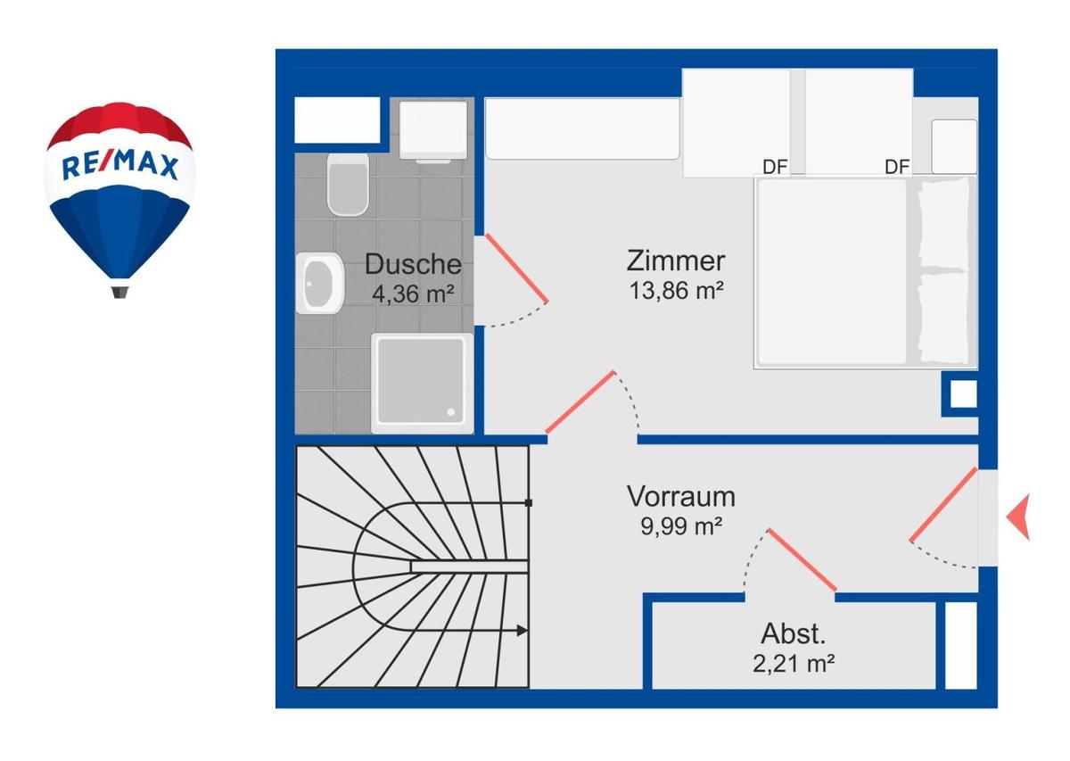 24. Mietwohnung 1110 Wien - Skizze 1. OG