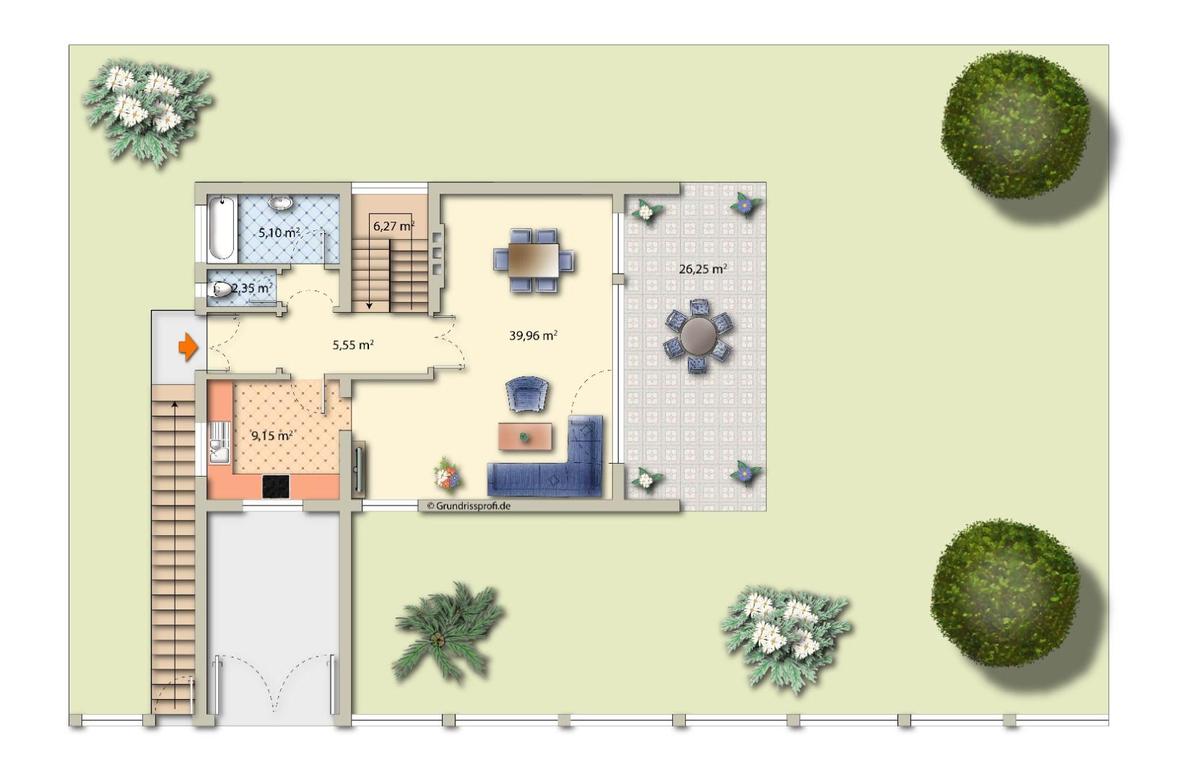 10. Grundriss digital EG mbliert