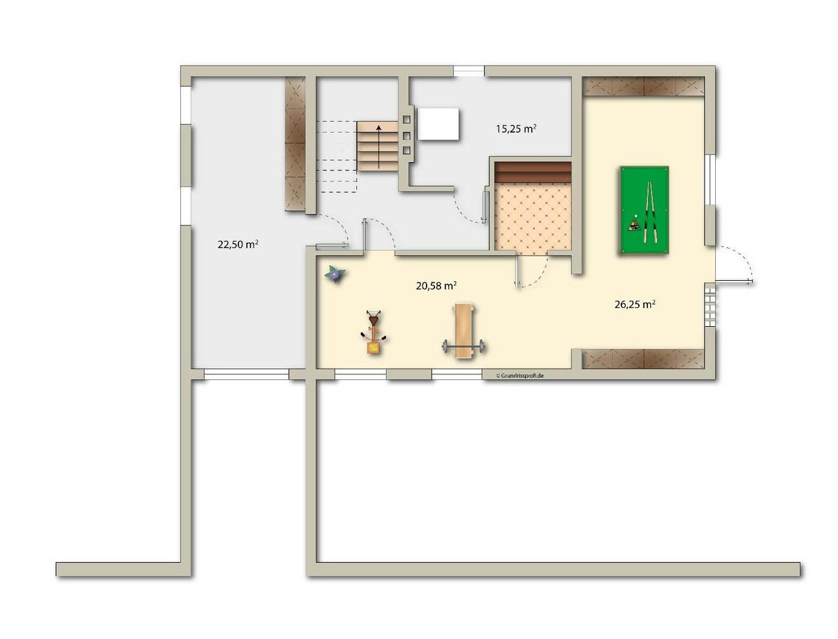 12. Grundriss KG digital mbliert