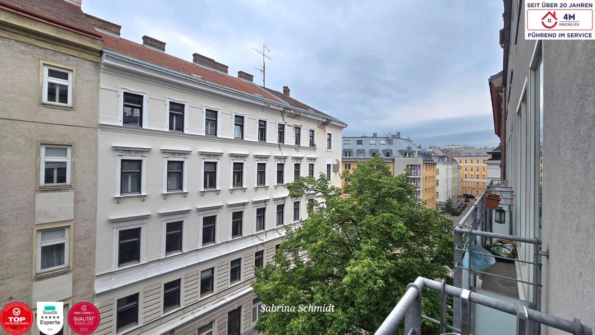 Blick franzsischer Balkon