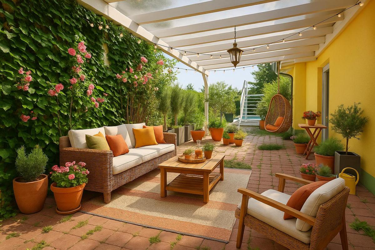 berdachte Terrasse, Gestaltungsvorschlag