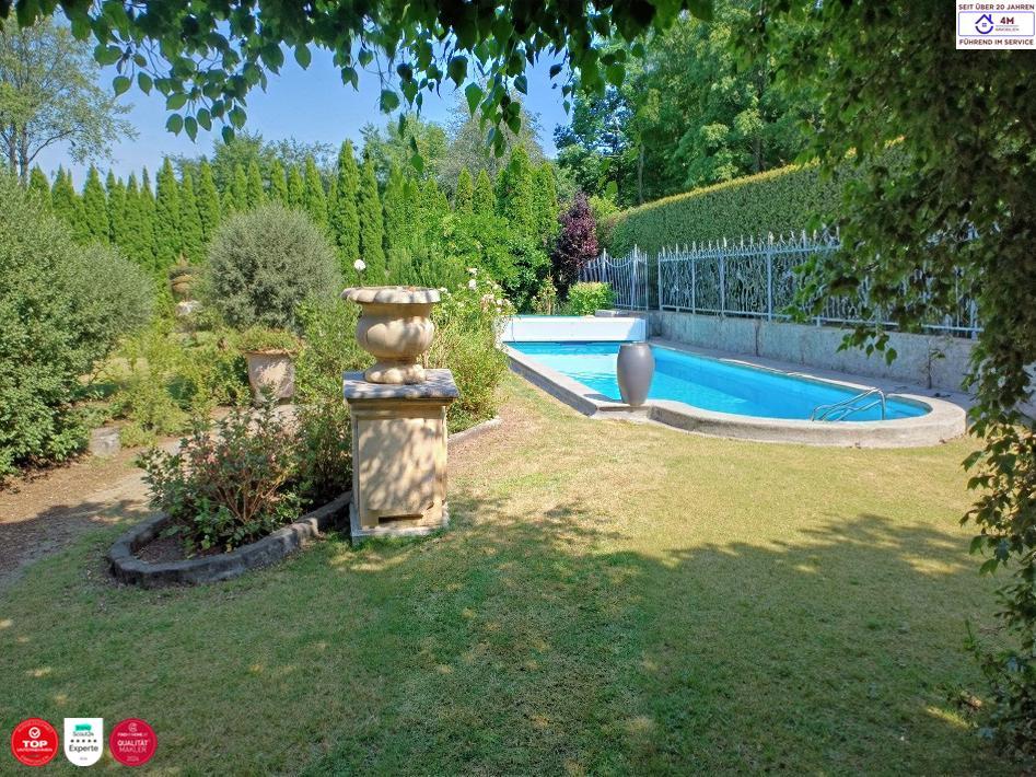 Garten und Pool mit Gegenstromanlage