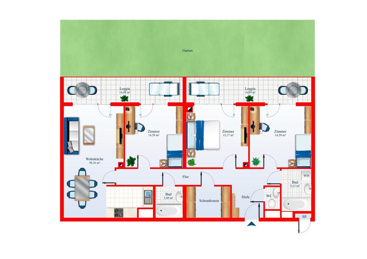 16. Mietwohnung 1190 Wien - Grundriss