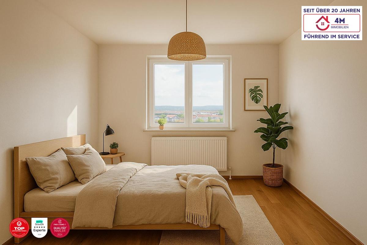 Schlafzimmer gestagt