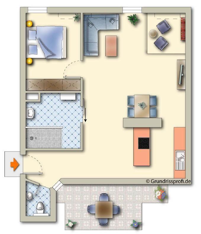 Grundriss M�bliert