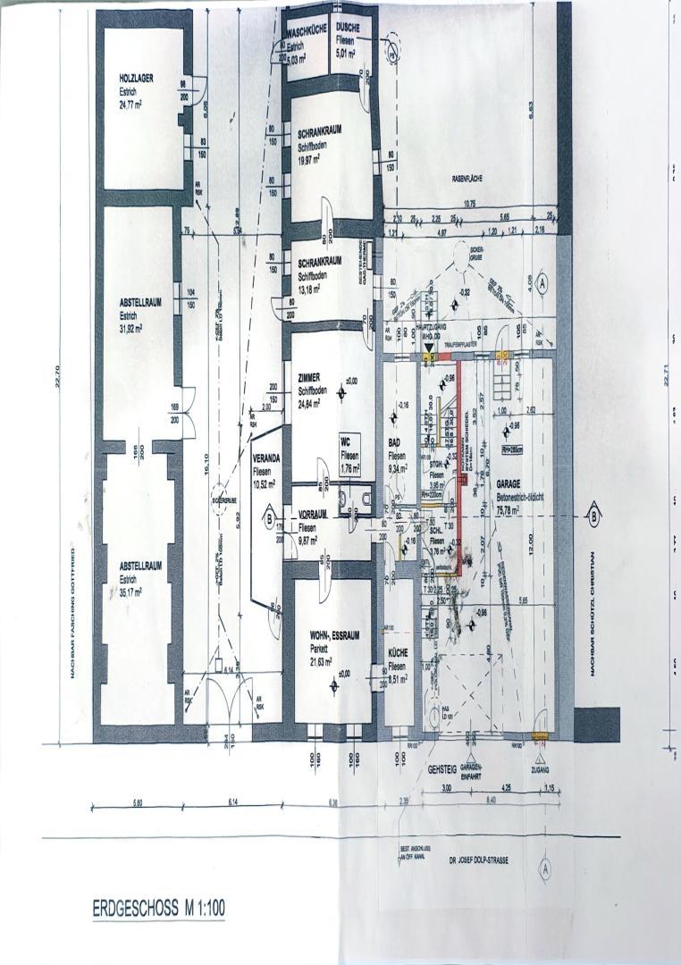 Originalplan EG mit Garage