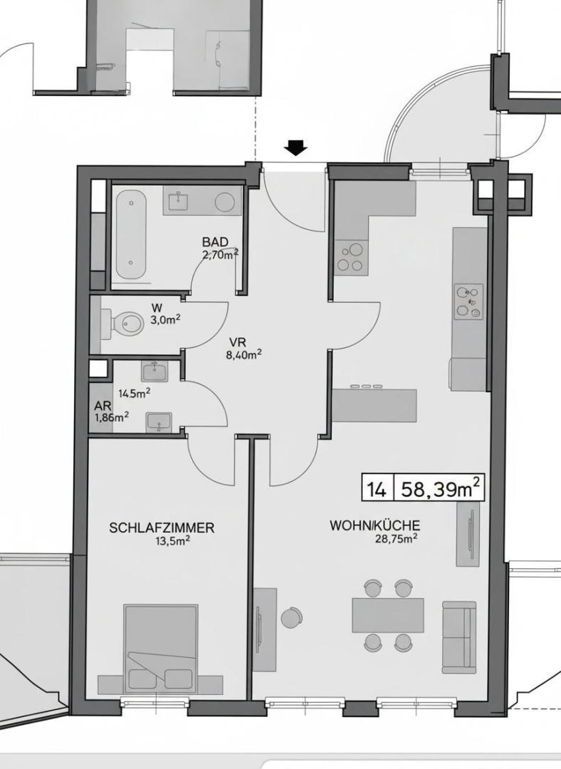 16.. Eigentumswohnung 1100 Wien - Grundriss