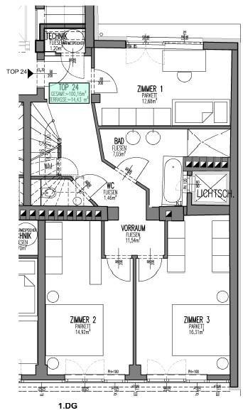 Grundriss Top 24 1DG