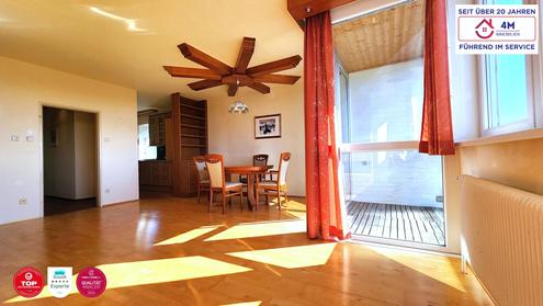 Au�ergew�hnlich gut erhaltene 3-Zimmer-Wohnung mit Loggia, Panoramablick und TOP-Anbindung