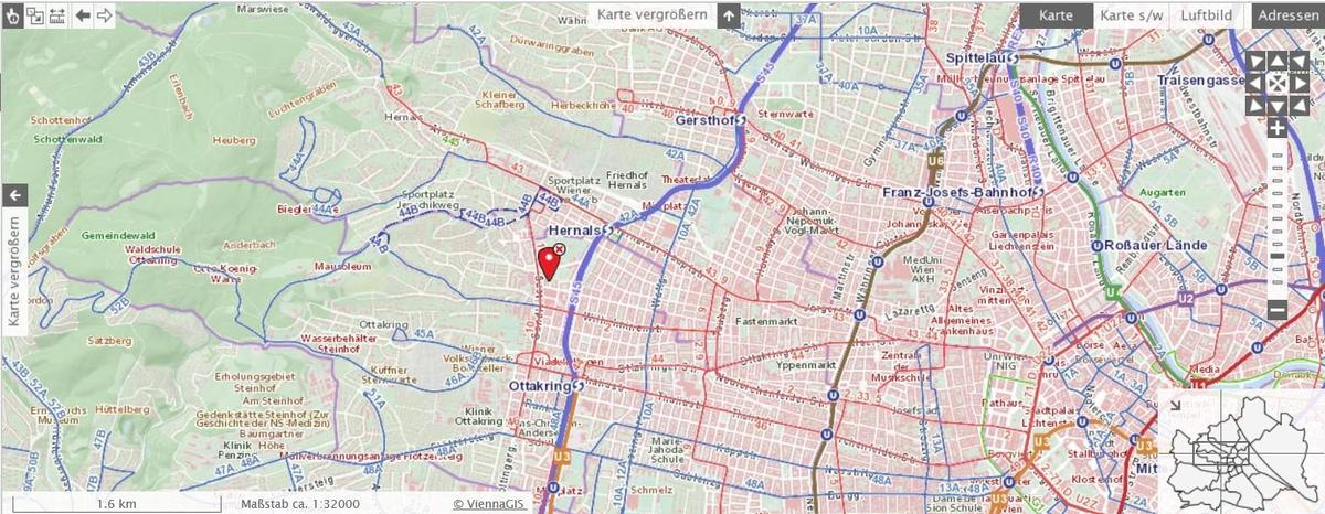 Lageplan mit �ffis - Franz-Peyerl-Gasse