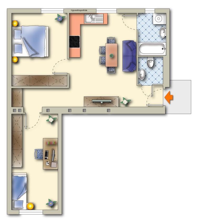 Grundriss m�bliert