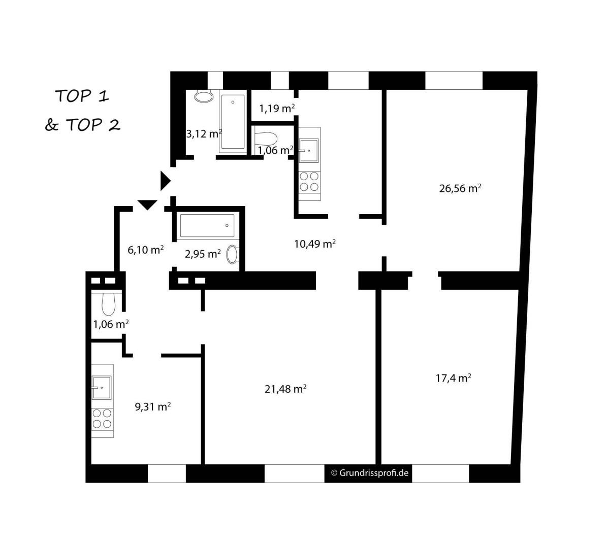 ETW B�cklinstra�e Wohnung TOP1 & Top2