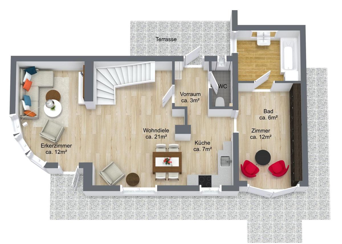 3D Floor Plan EG