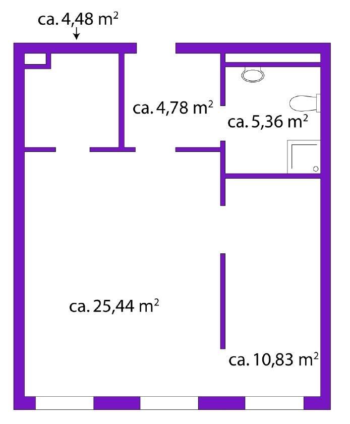 Planskizze unm�bliert - ETW 1020 Wien