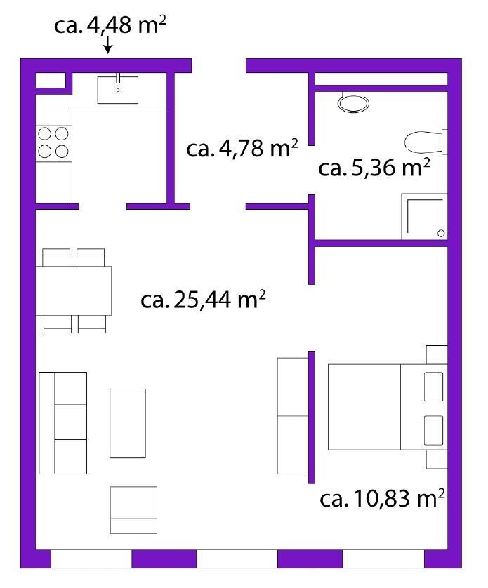Planskizze m�bliert - ETW 1020 Wien