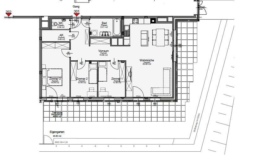 Grundrissplan Top 301