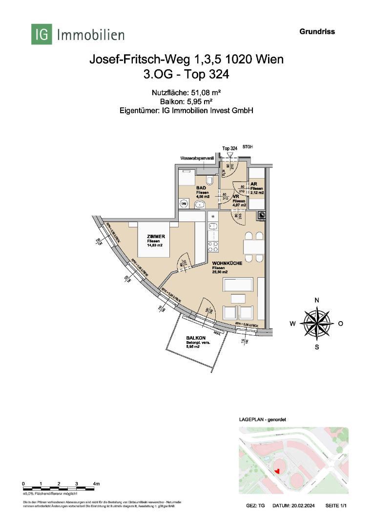 Grundrissplan Josef Fritsch Weg 3 Top 324