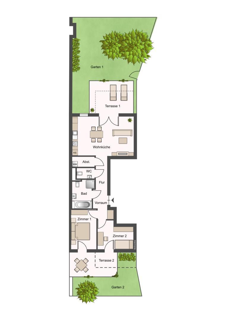 14. Eigentumswohnung 1190 Wien-D�bling  - Grundris